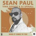 when it comes to you (dj spinall remix) - sean paul, tiwa savage